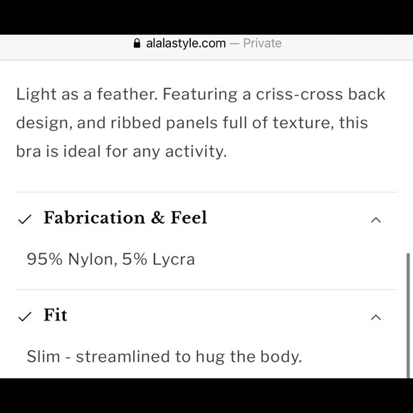 NWT $80 Alala Peak Bra in Black/ Black Rib - Size Small - Picture 8 of 10